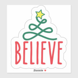 Navidades "Creer" Pegatina transparente