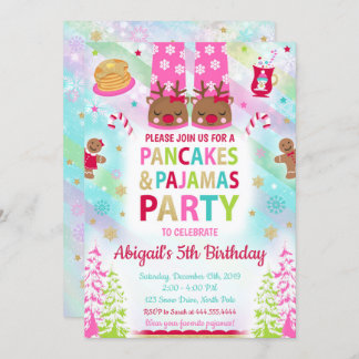 Navidades Crepes y Pajamas Invitación al cumpleaño
