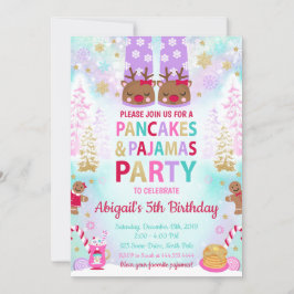 Navidades Crepes y Pajamas Invitación al cumpleaño