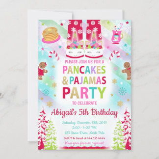 Navidades Crepes y Pajamas Invitación al cumpleaño