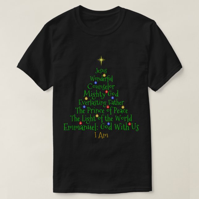 Navidades cristianos Camisetas Nombres de la Bibli (Diseño del anverso)