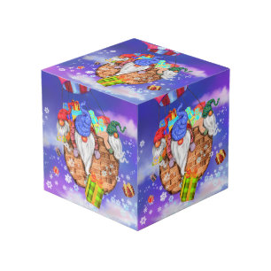 Navidades Cubo Gnomes Volando Regalos