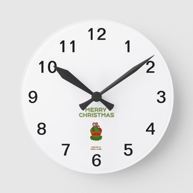Navidades Cupcake Reloj de pared acrílico (Anverso)