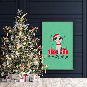 Navidades curas cachorro Poster de arte o papel de