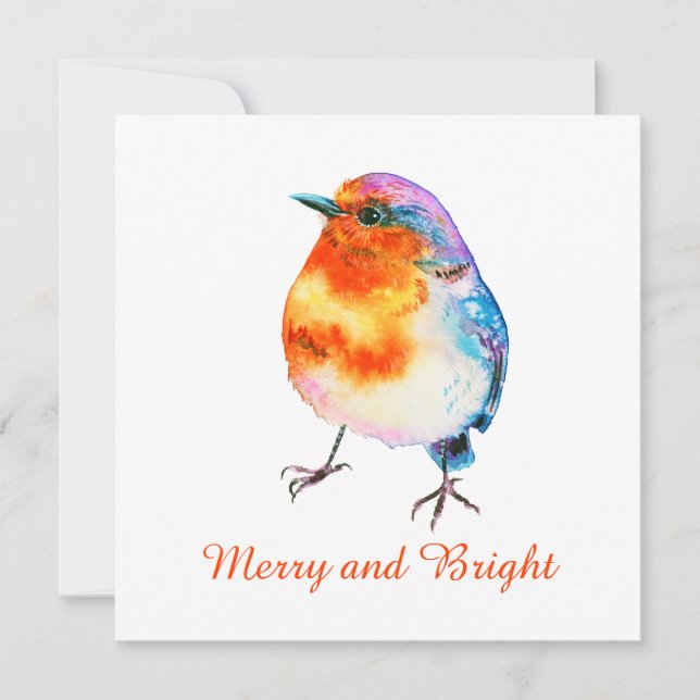 Navidades curos Robin Merry y Bright Card (Anverso)