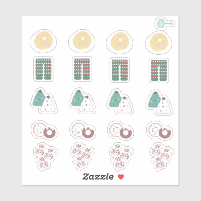 Navidades Cute Desayuno Planner Pegatinas (Hoja)