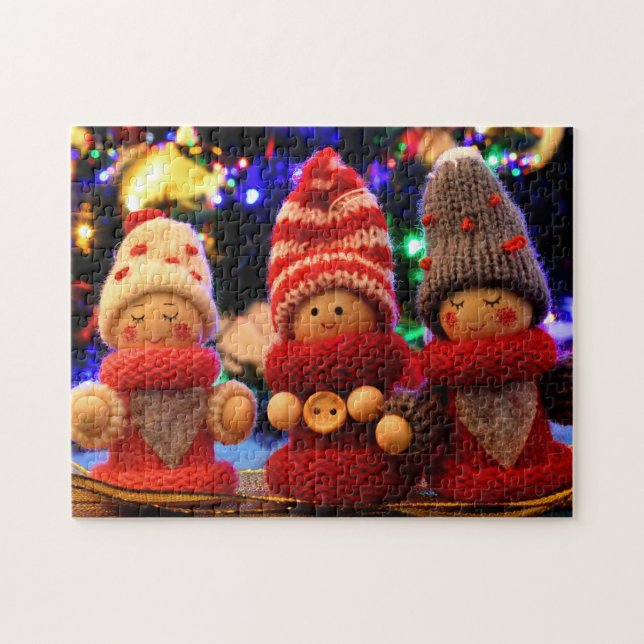 Navidades Cute Elves Ornament Jigsaw Puzzle (Horizontal)