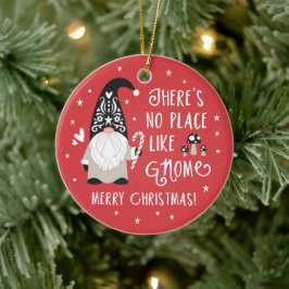 Navidades Cute Gnome Ornamento cerámico