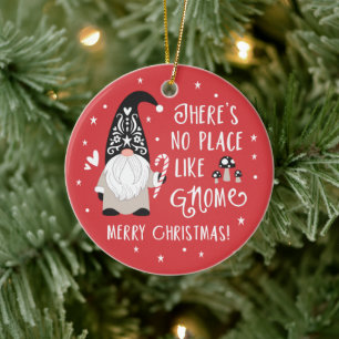 Navidades Cute Gnome Ornamento cerámico