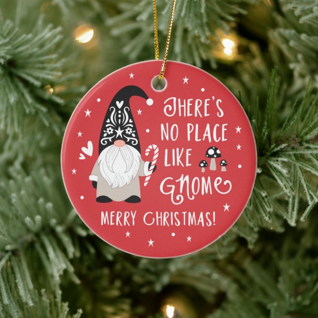 Navidades Cute Gnome Ornamento cerámico (Árbol)