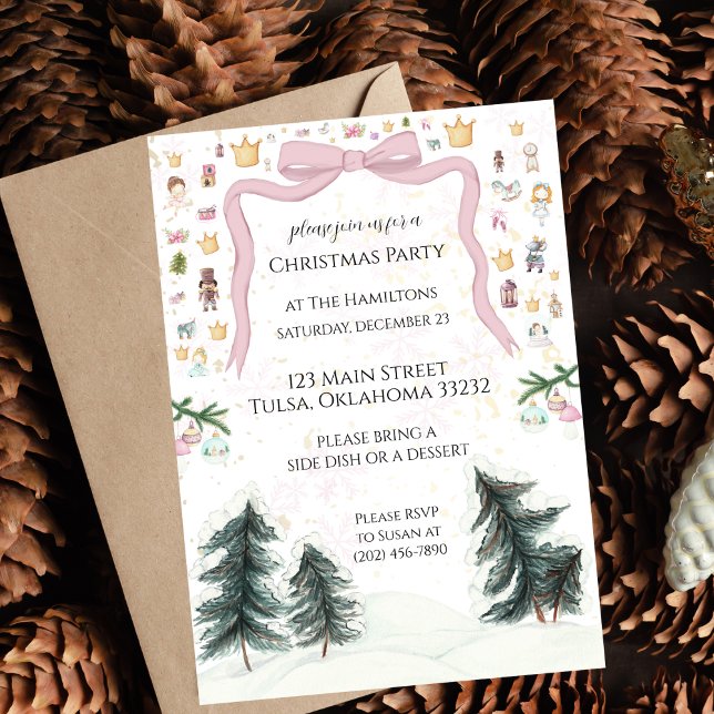 Navidades Cute Pastel Nutcracker Invitación (Subido por el creador)
