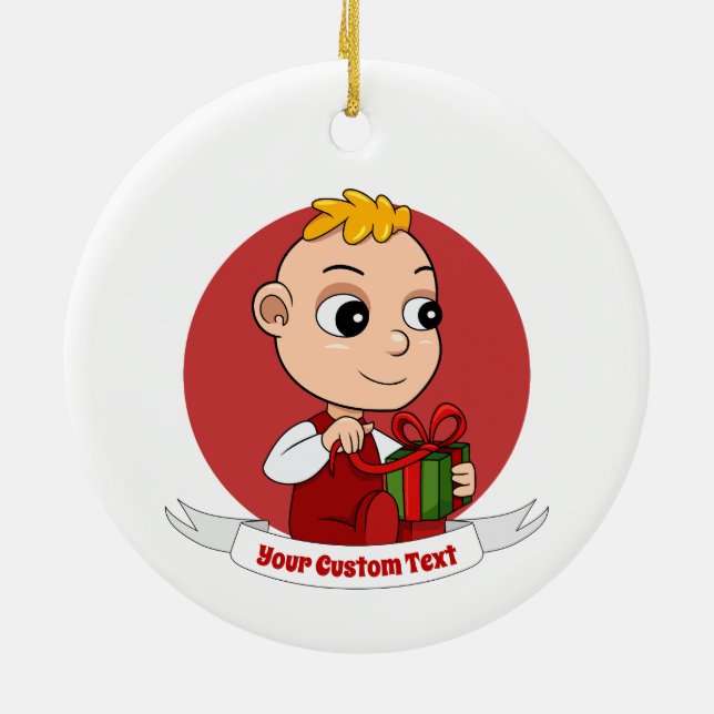 Navidades Cute personalizado bebé Ornamento cerámi (Atrás)