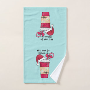 Navidades Cute Red Santa Hat Coffee Candy Cane