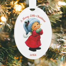 Navidades Cute Tot Joyful Face Ornamento Acrílico