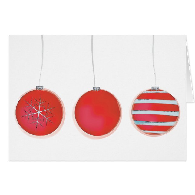 Navidades Cute Watercolor Ornamento Festivo Rojo (Anverso (Horizontal))