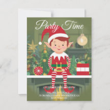 Navidades Cutos Elf En Invitación A Shelf