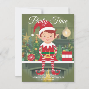 Navidades Cutos Elf En Invitación A Shelf