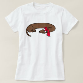 Navidades Dachshund durmiendo camiseta