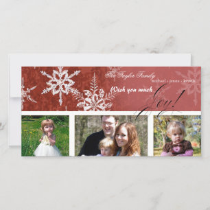 Navidades Damask Snowflake - Tarjeta