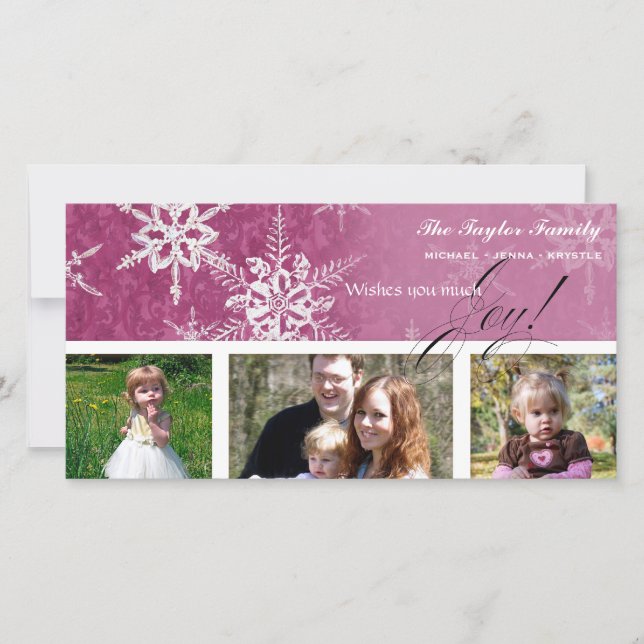 Navidades Damask Snowflake - Tarjeta (Anverso)