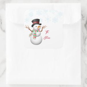 Navidades dan etiquetas Pegatinas-Snowman
