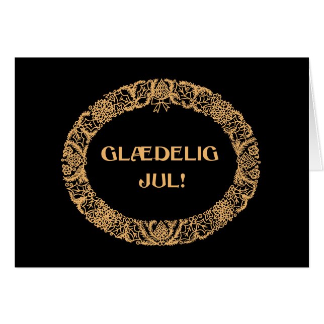 Navidades daneses con la tarjeta Wreath sobre el e (Anverso (Horizontal))