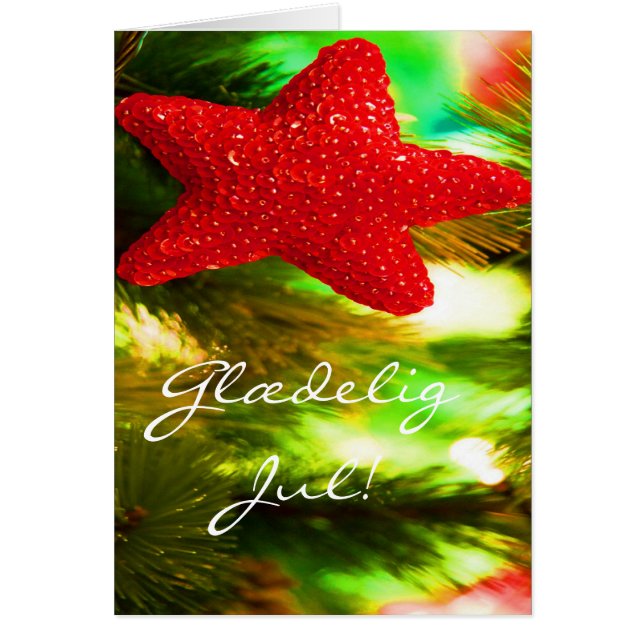Navidades daneses Glædelig Jul,Godtår Estrella Roj (Frente)