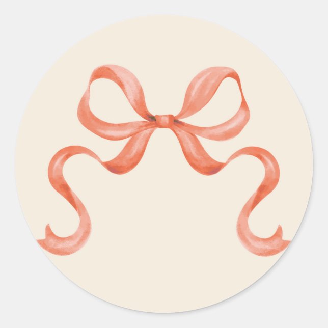 Navidades de acuarela Bow Pegatina - Rojo (Anverso)