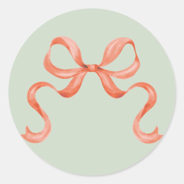 Navidades de acuarela Bow Pegatina - Rojo (Anverso)