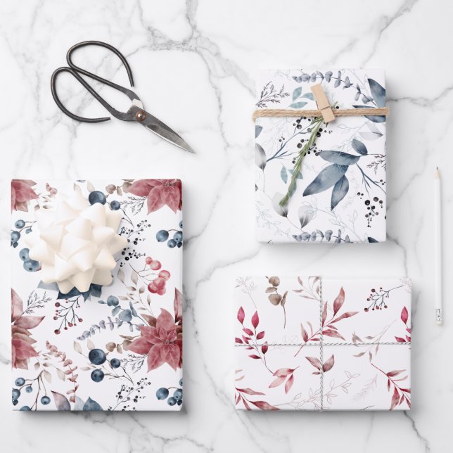 Navidades de acuarela conjunto de hojas de ajuste  (Anverso)