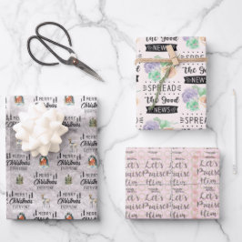 Navidades de acuarela Envoltura de papel conjunto 