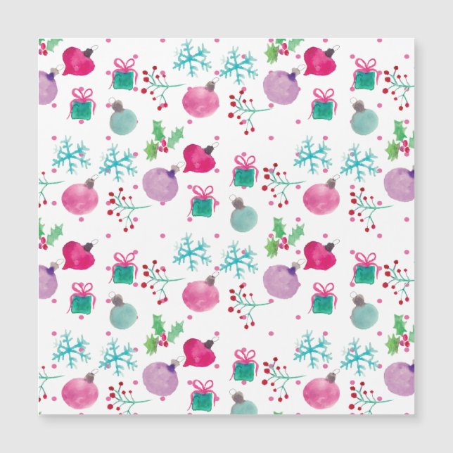 Navidades de acuarela Patrón de pintura de mano te (Anverso)