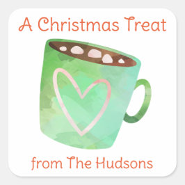 Navidades de acuarela Pegatinas de regalo de choco