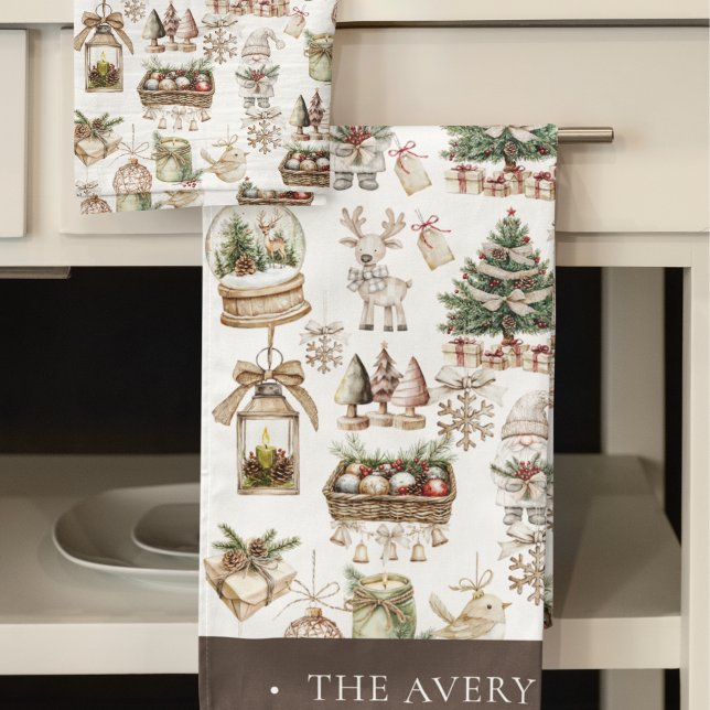 Navidades de acuarela personalizado elegante (Subido por el creador)