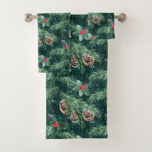 Navidades de acuarela picar con conos