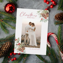 Navidades de acuarela rustica bendiciendo tarjeta 