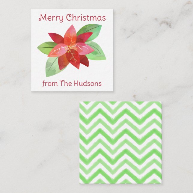 Navidades de acuarela Tarjeta de envoltura de rega (Anverso / Reverso)