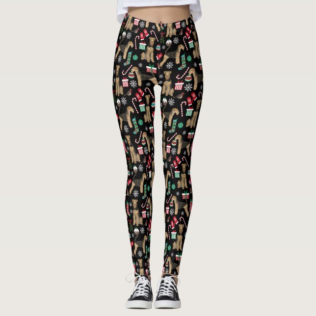 Navidades de Airedale Leggings (Anverso)