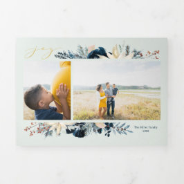 Navidades de Alegría Azul y Oro Profundo Tarjeta d