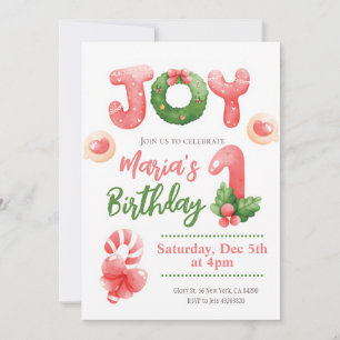 Navidades de Alegría Invitación a Cumpleaños