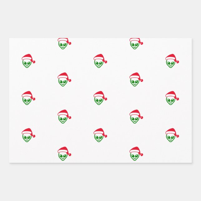navidades de "Alien Santa" envuelven papel (Anverso 3)
