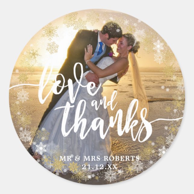 navidades de amor y agradecimiento pegatina de fot (Anverso)