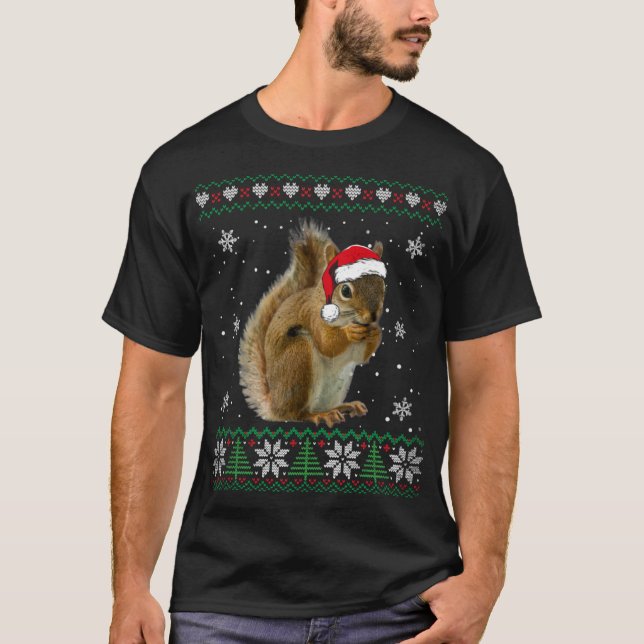 Navidades de animales de suéter feo de Santa Squir (Anverso)