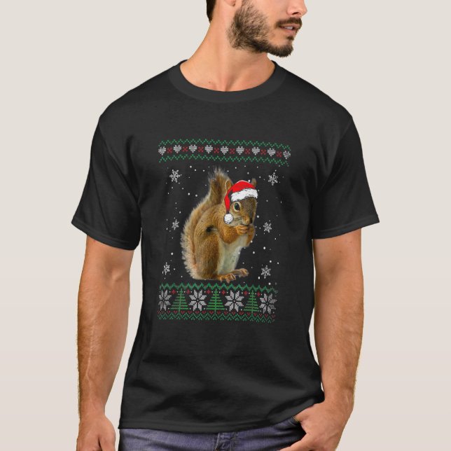 Navidades de animales de suéter feo de Santa Squir (Anverso)