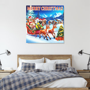 Navidades de Animales Festividad Diseño de Arte de