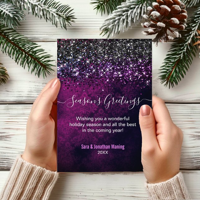 Navidades de año nuevo purpurina negro morado gote (Subido por el creador)