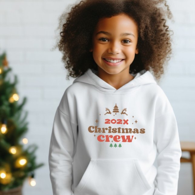 Navidades de año personalizados Crew Kids Hoodie (Custom Year Holiday Christmas Crew Kids Hoodie)