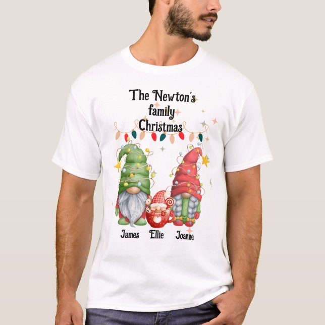 Navidades de apellido gnomes camiseta (Anverso)