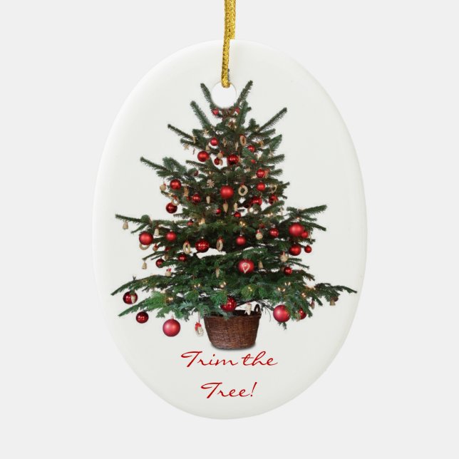 Navidades de árbol de Yuletide Ornamento oval (Frente)