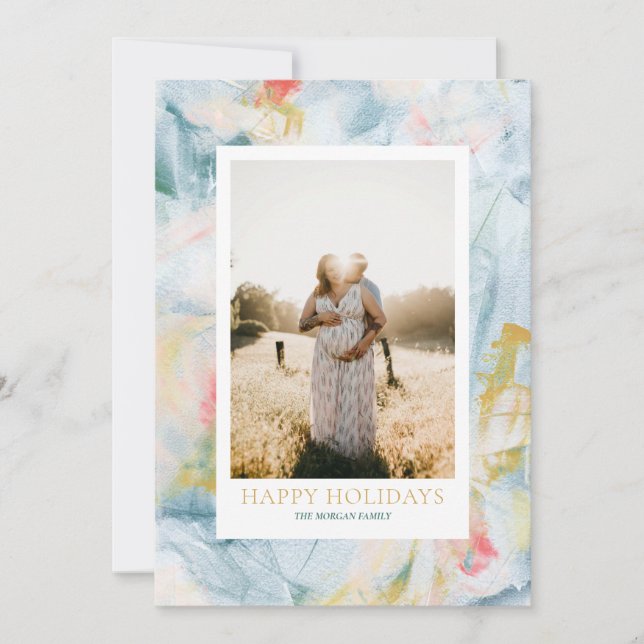 Navidades de arte coloridos tarjeta de felicitació (Anverso)